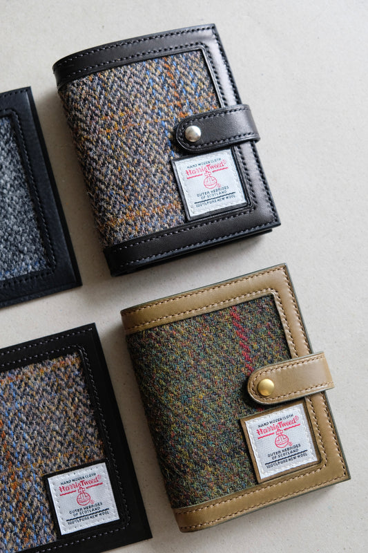 Harris Tweed 皮革拼布銀包 (初版)
