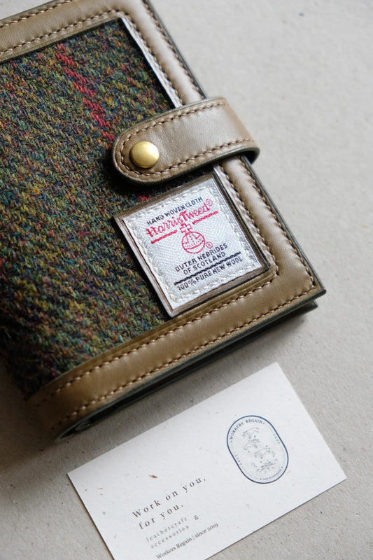 Harris Tweed 皮革拼布銀包 (初版) - Workers Regain