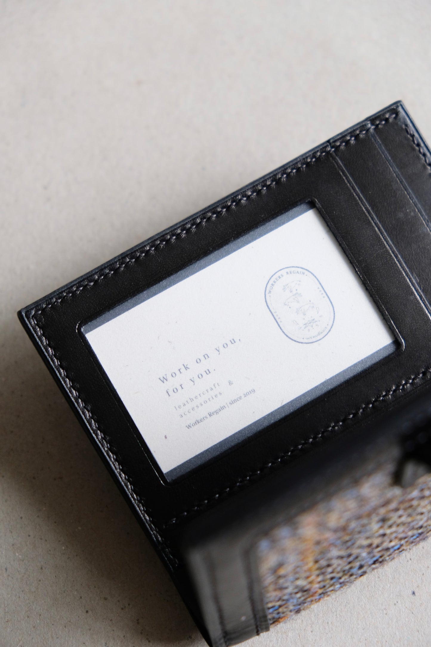 Harris Tweed 皮革拼布銀包 (初版)