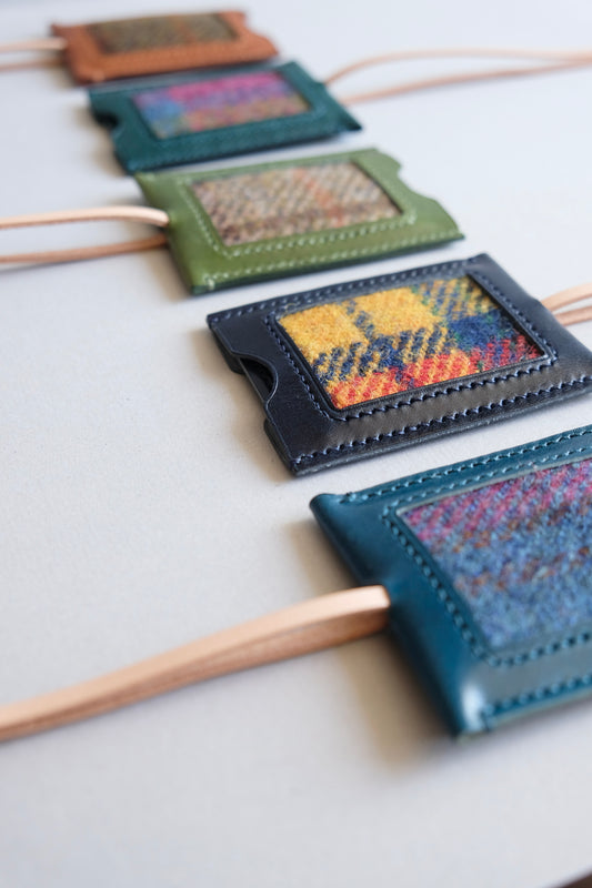 Harris Tweed 皮革拼布行李牌