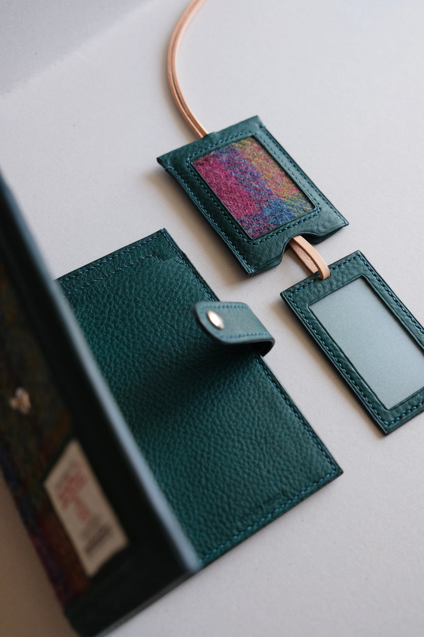 Harris Tweed 皮革拼布護照套
