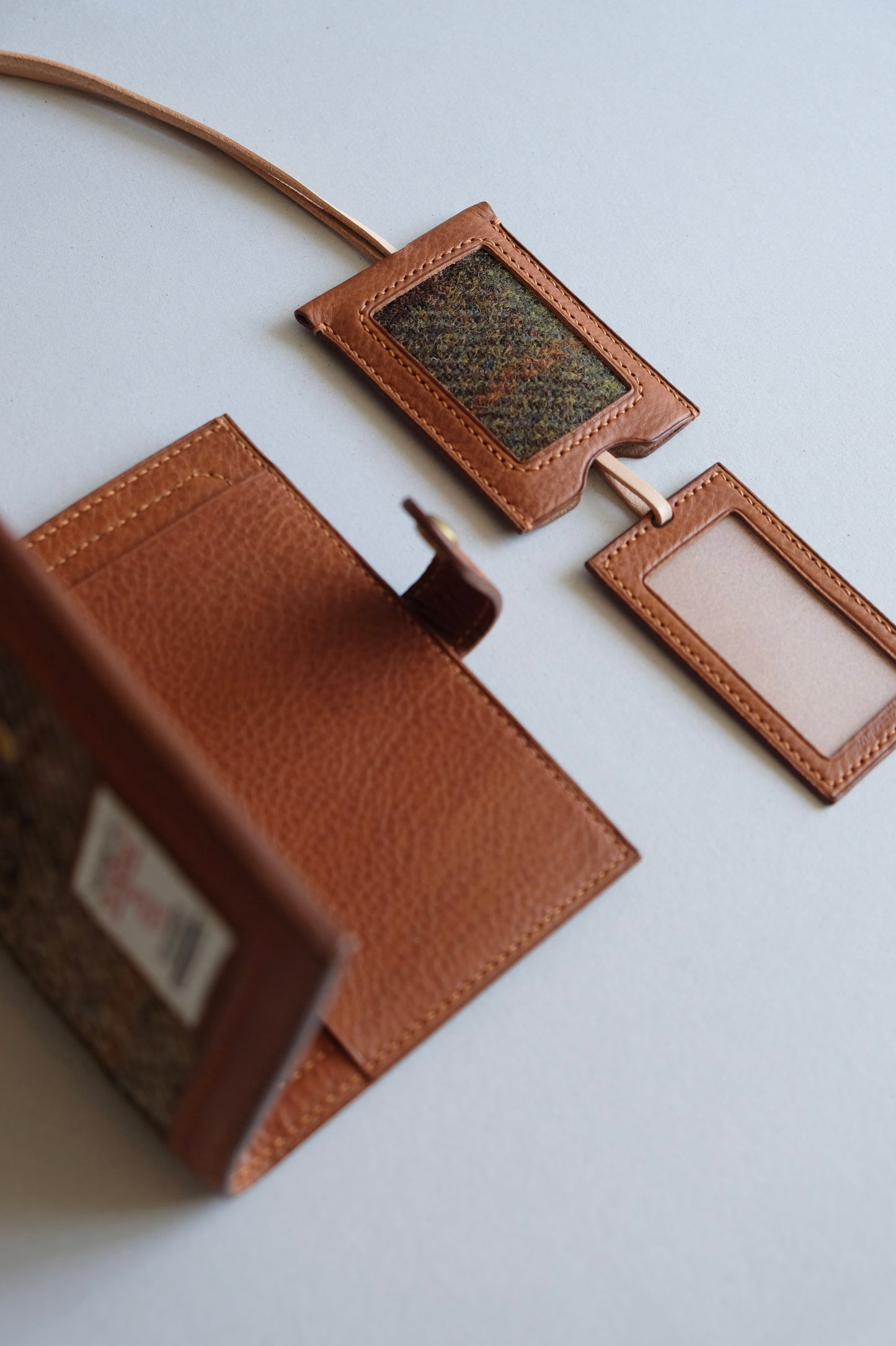 Harris Tweed 皮革拼布護照套