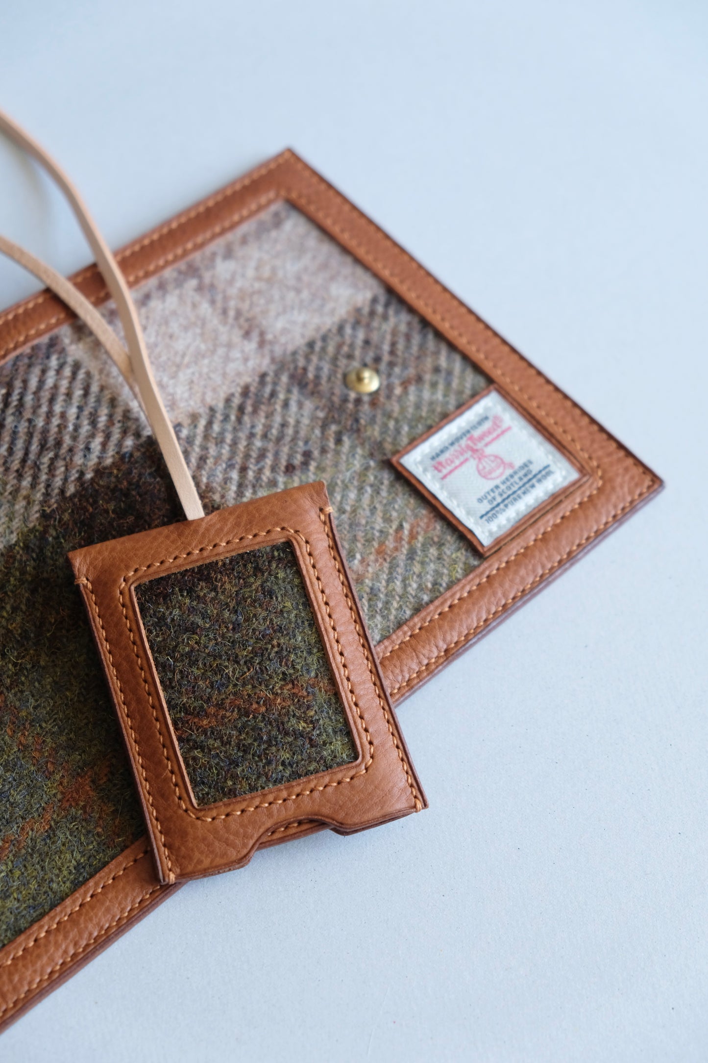 Harris Tweed 皮革拼布護照套