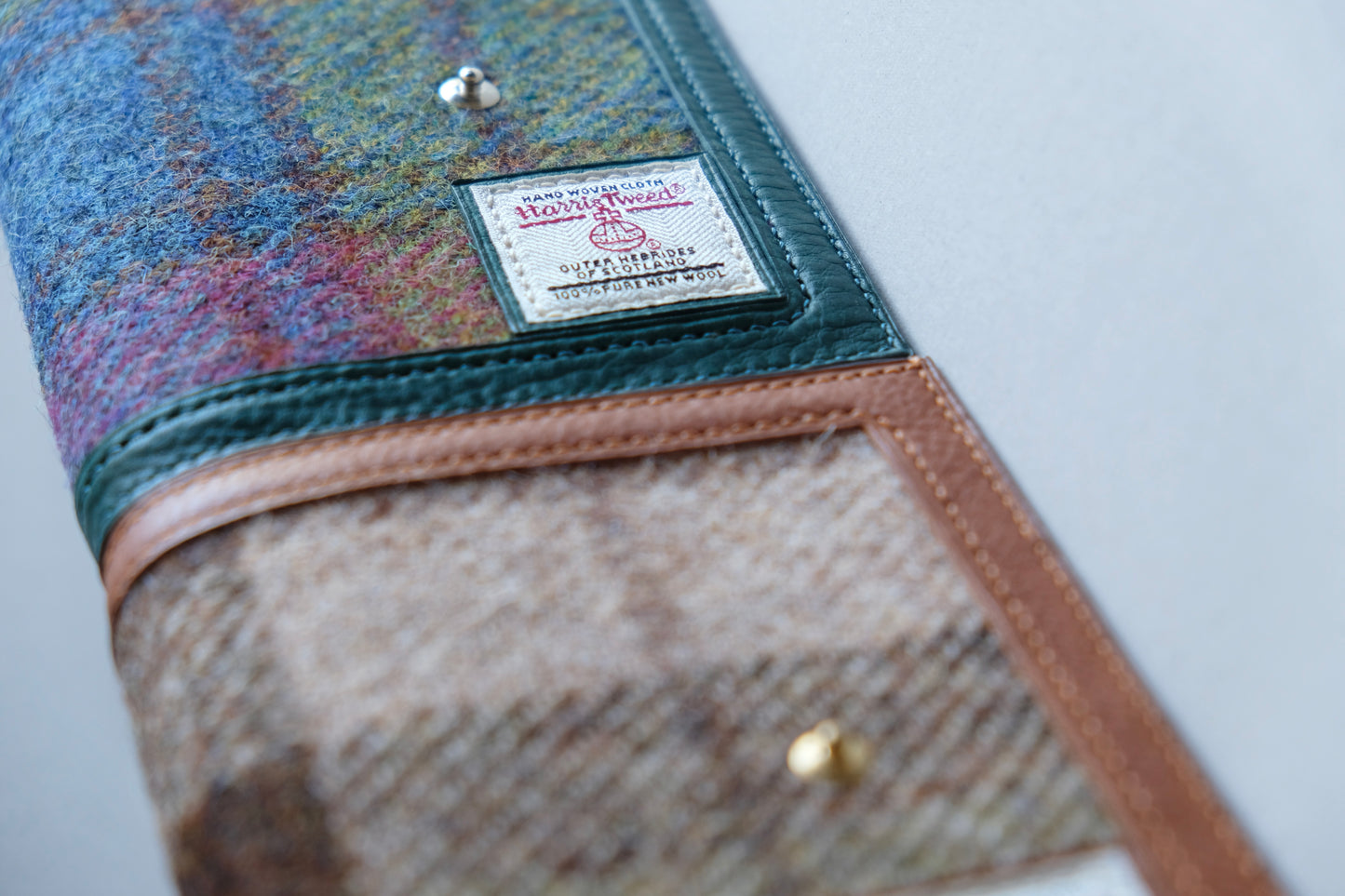 Harris Tweed 皮革拼布護照套
