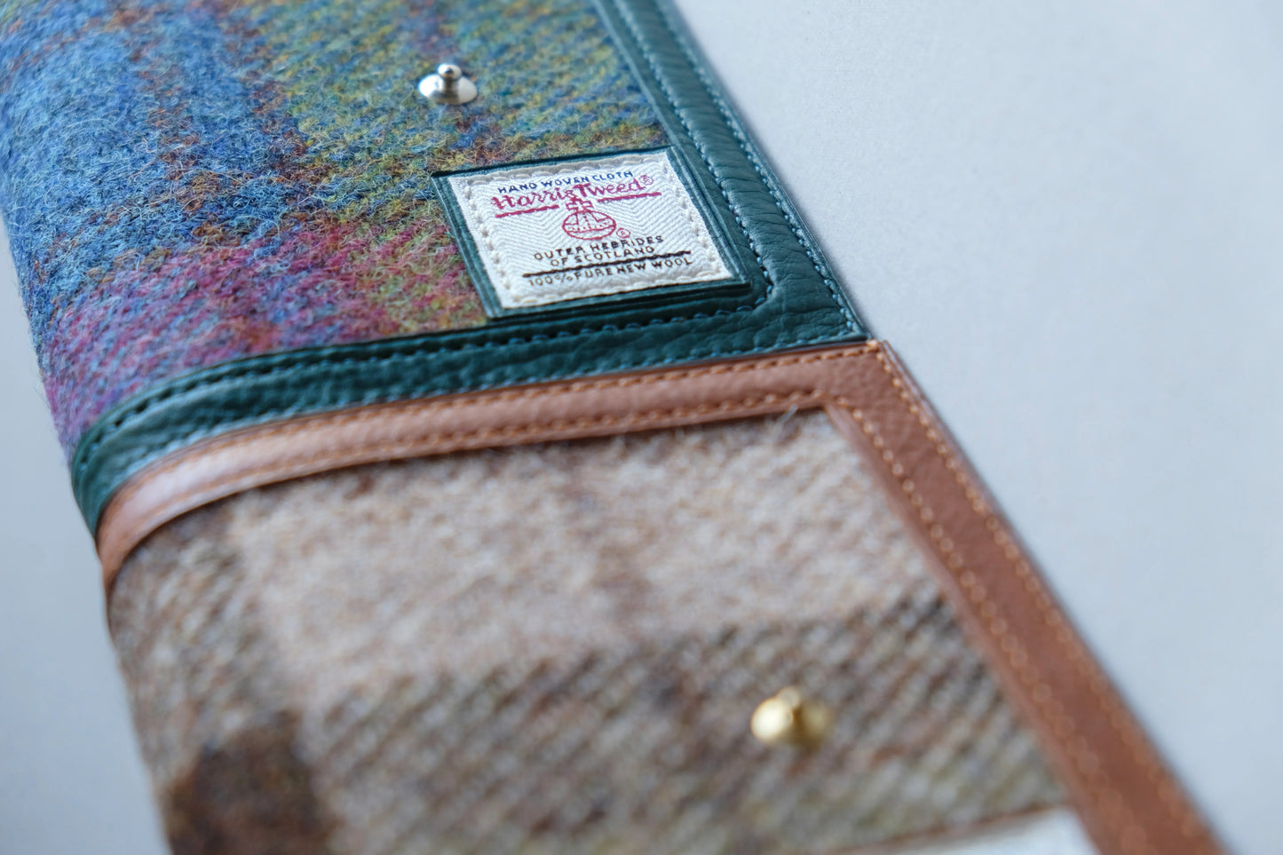 Harris Tweed 皮革拼布護照套 - Workers Regain
