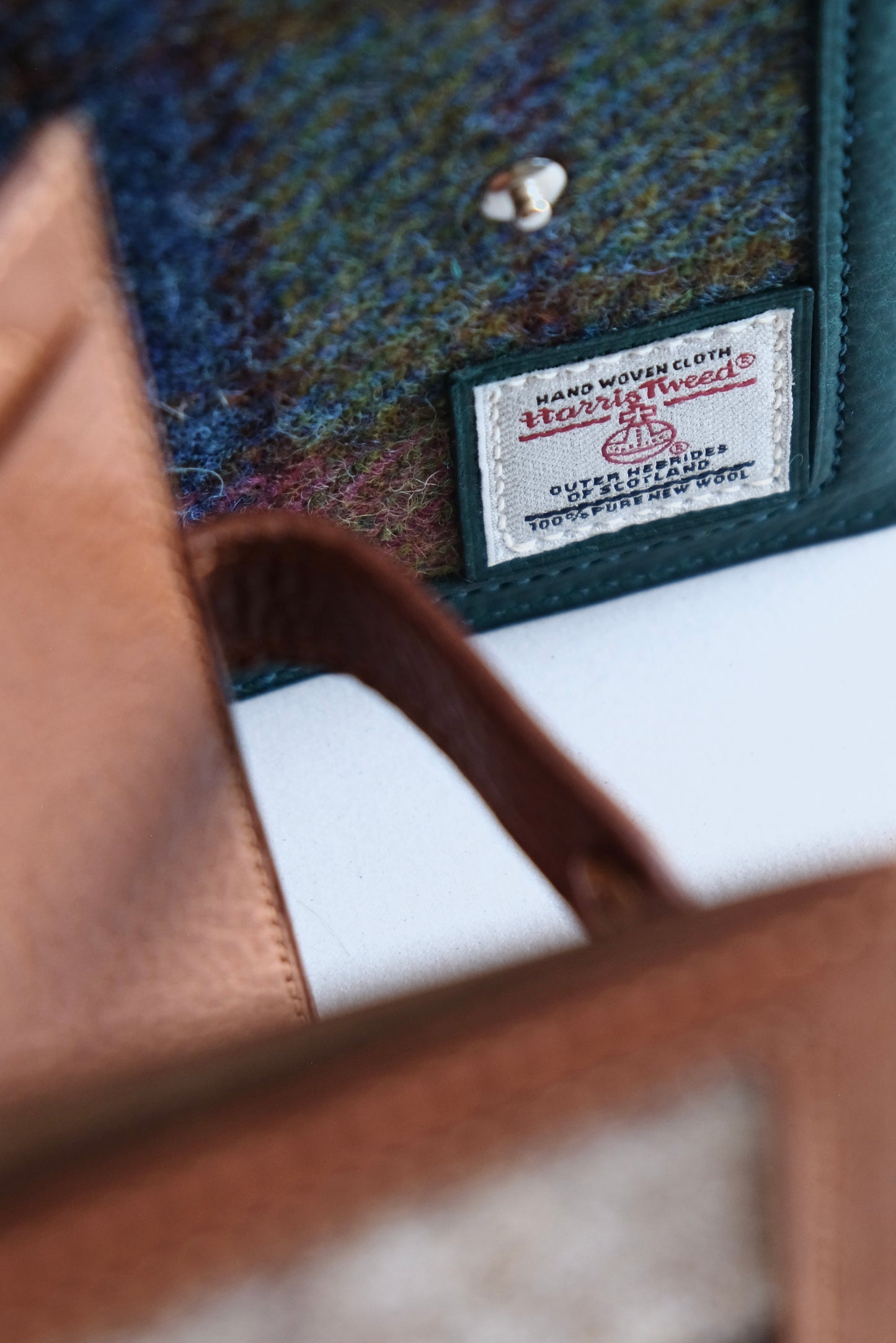 Harris Tweed 皮革拼布護照套