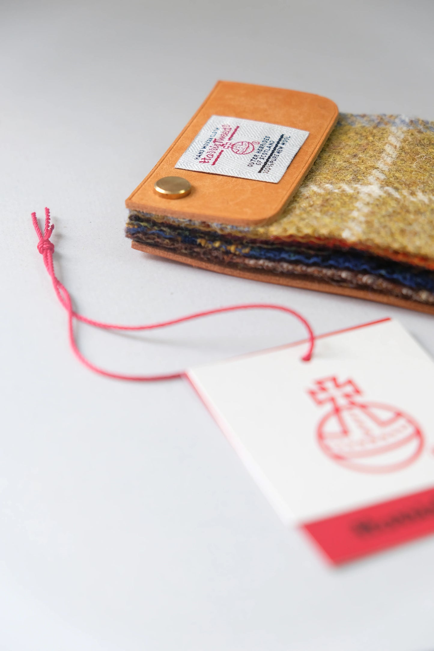 Harris Tweed 皮革拼布銀包 - Workers Regain