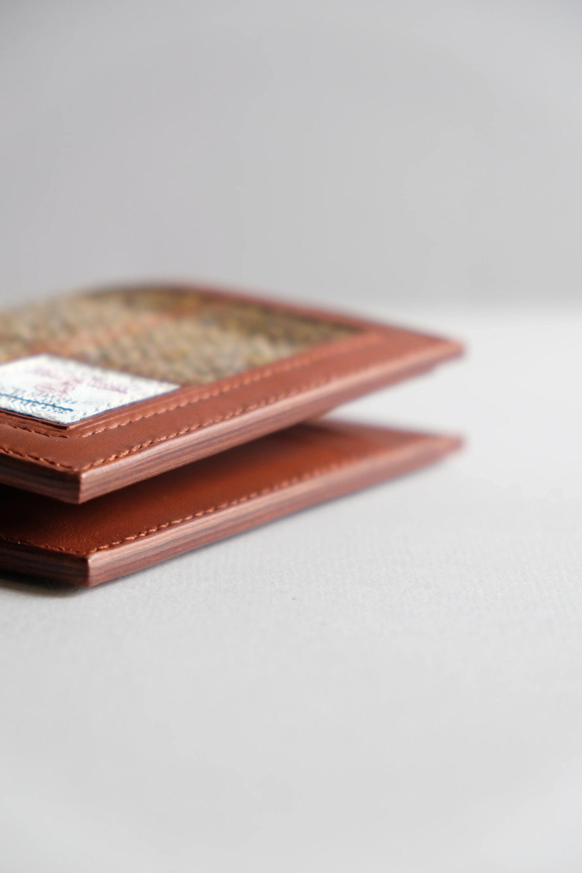 Harris Tweed 皮革拼布銀包 - Workers Regain