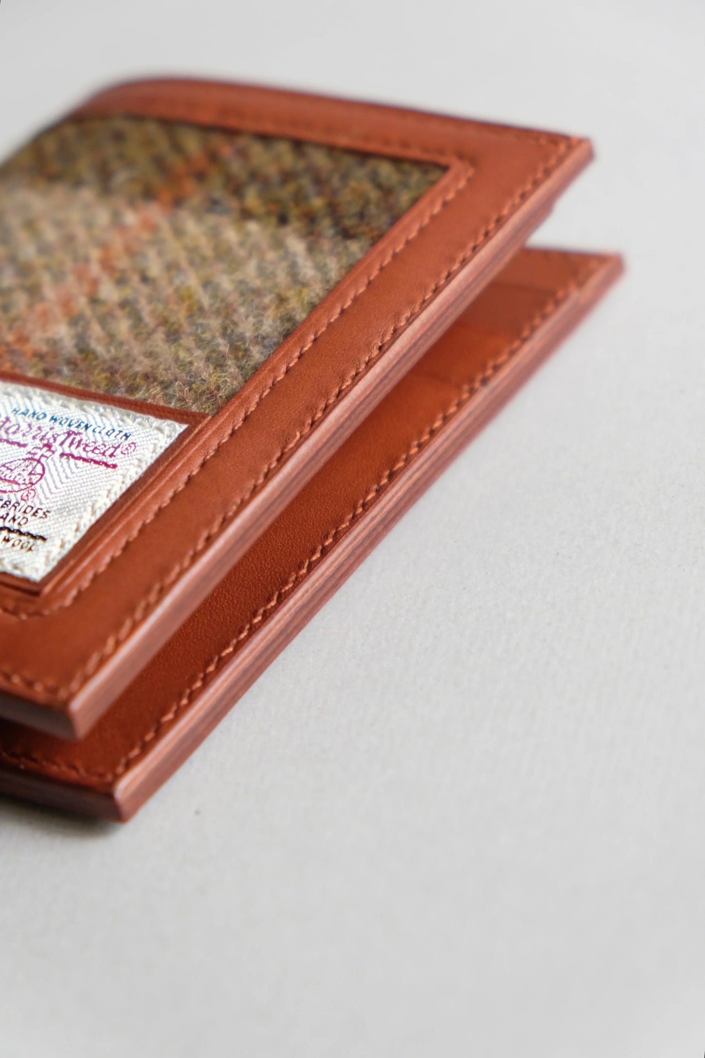 Harris Tweed 皮革拼布銀包 - Workers Regain