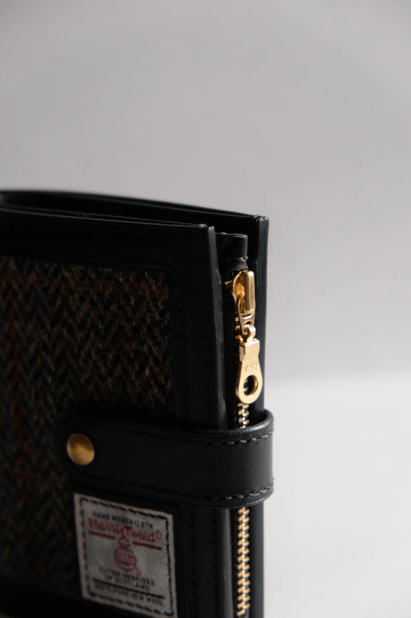 Harris Tweed 皮革拼布銀包 - Workers Regain