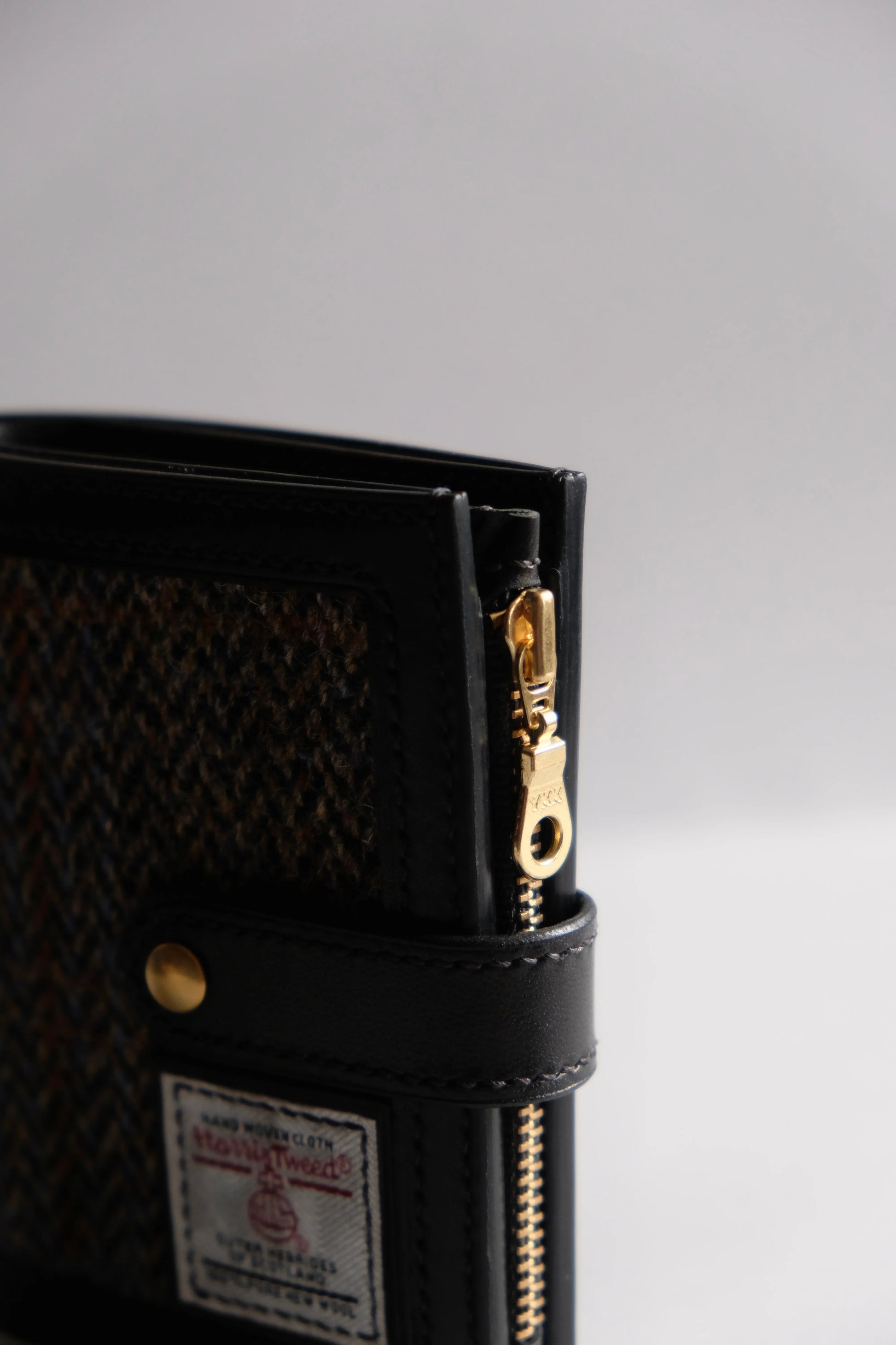 Harris Tweed 皮革拼布銀包 - Workers Regain