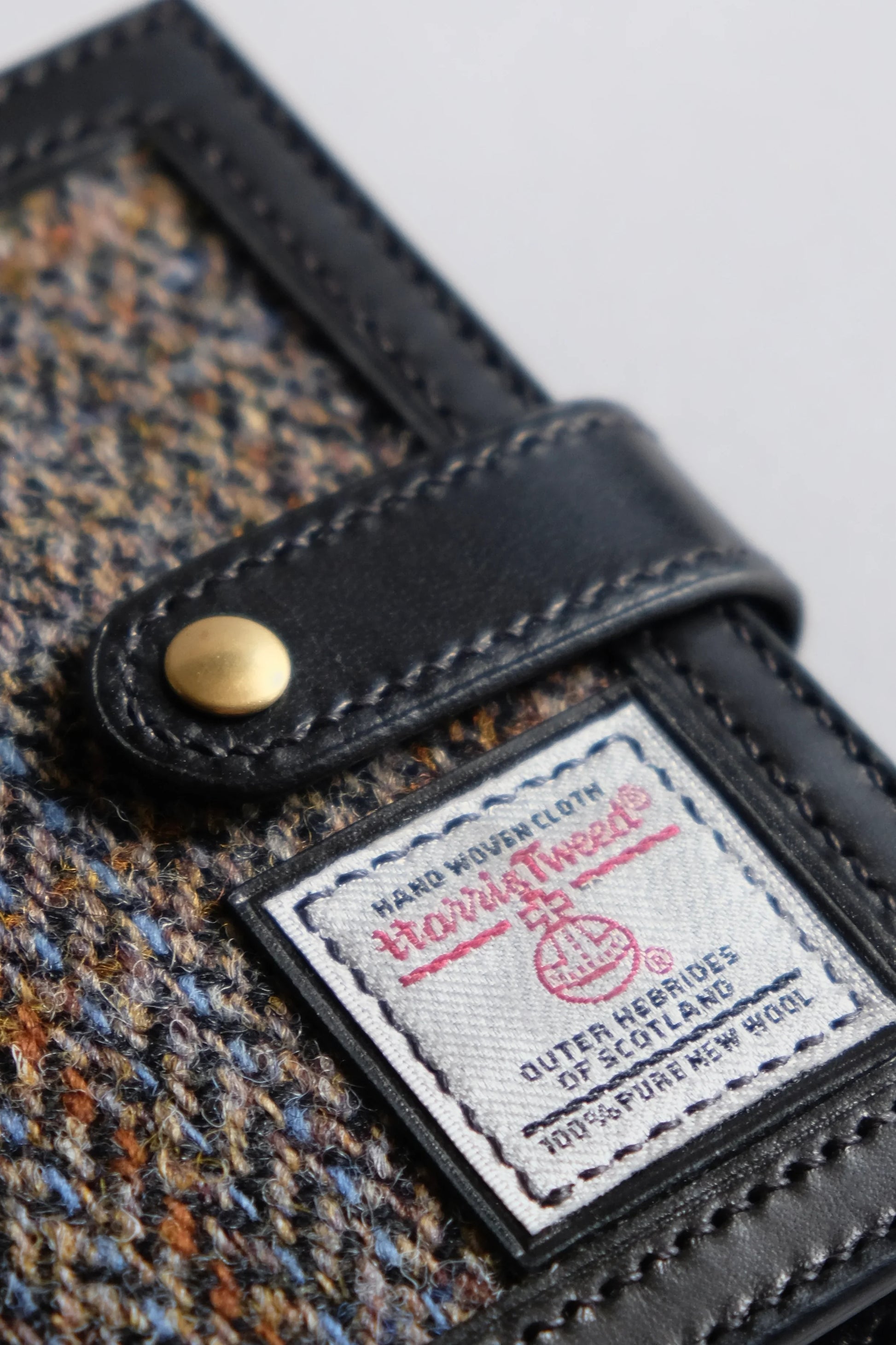 Harris Tweed 皮革拼布銀包 - Workers Regain