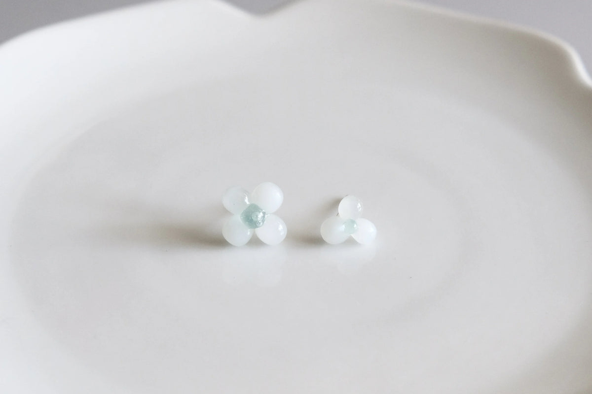 一粒小花耳環